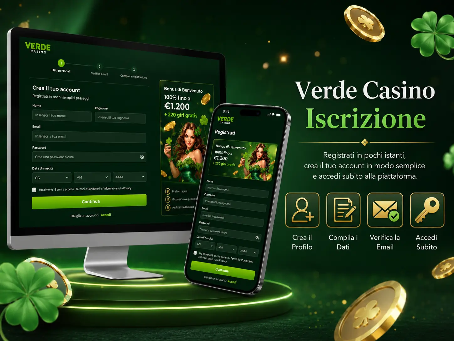 Registrazione in Verde Casino